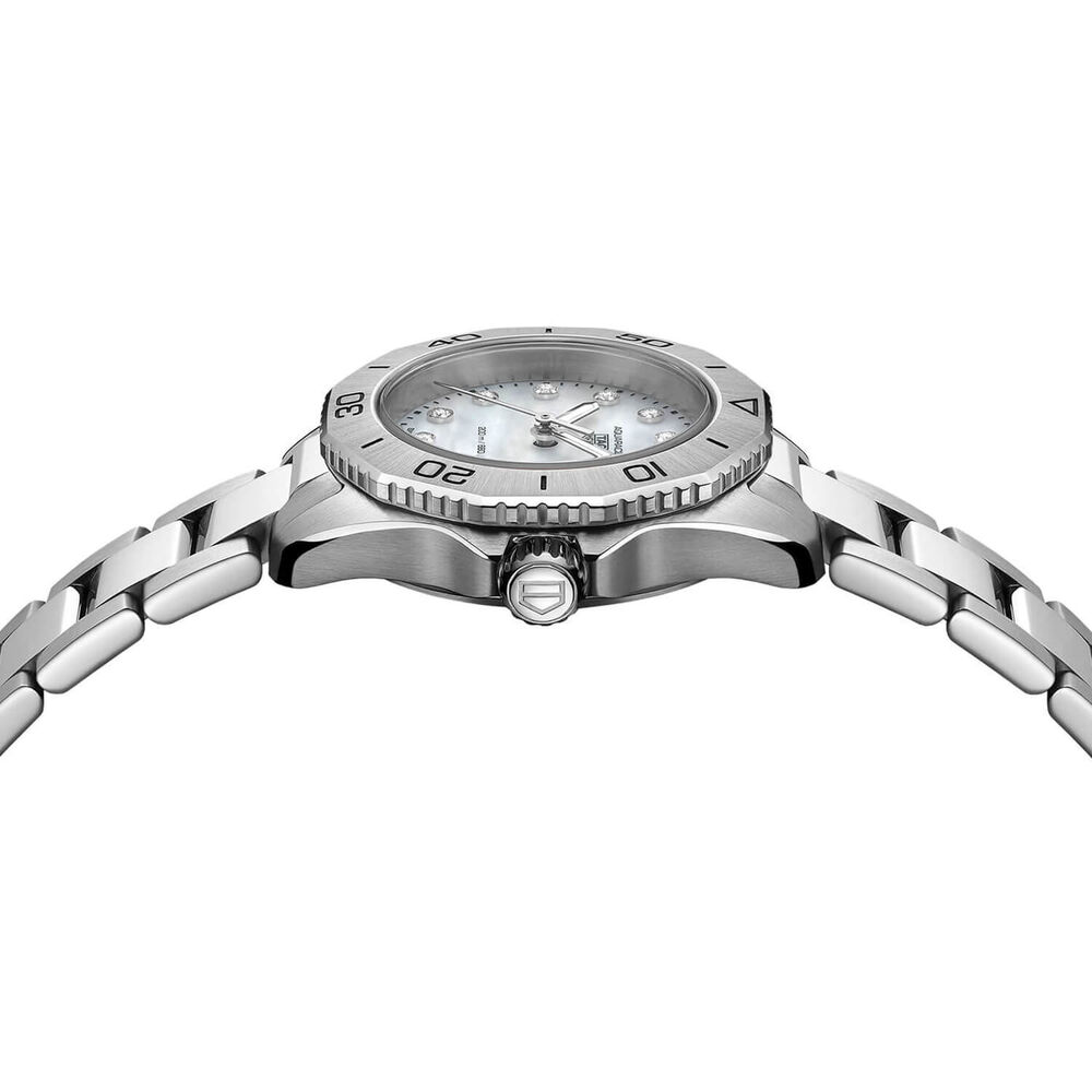 TAG Heuer Aquaracer Professional 200 30mm MOP Dial Diamond Dots Steel Bracelet Watch image number 3