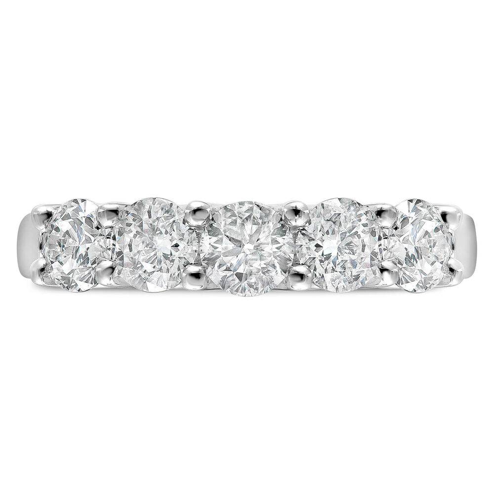 18ct White Gold Ring With 5 Round Cut Diamonds image number 1