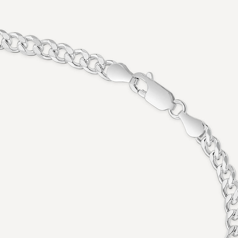 Sterling Silver Curb 20' Diamond Cut Men's Chain image number 4