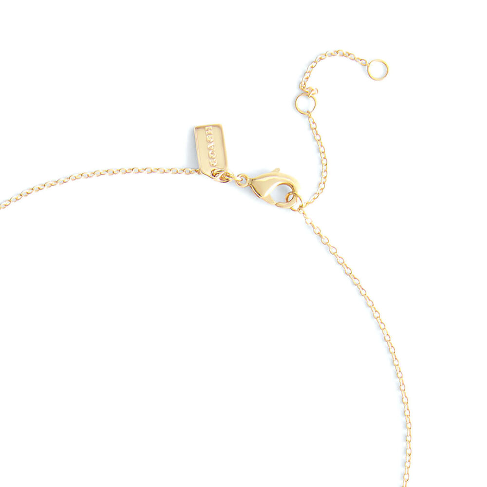 Coach Signature Gold Tone Brass Cherry Pendant Necklace