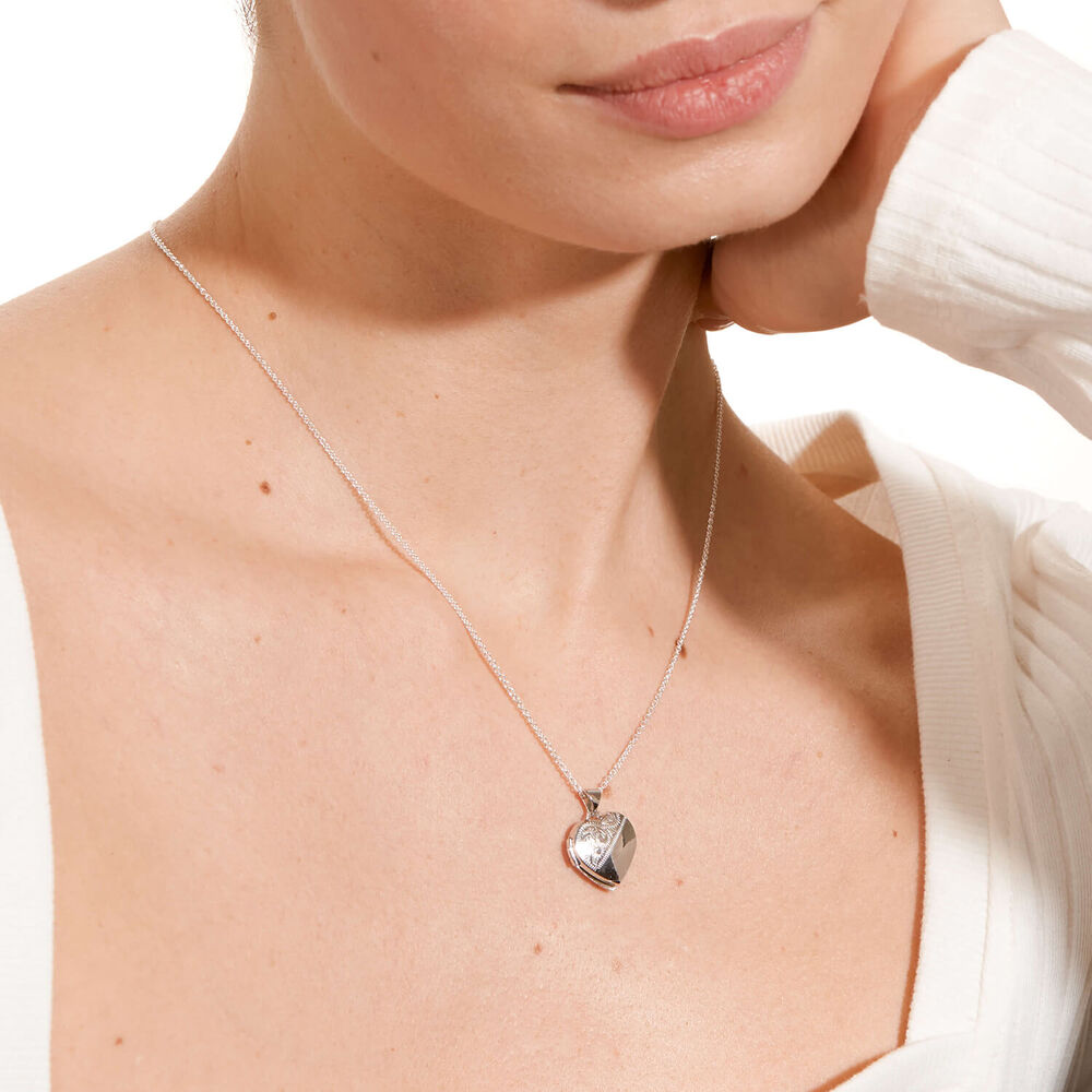 Sterling Silver Heart Locket (Chain Included) image number 7