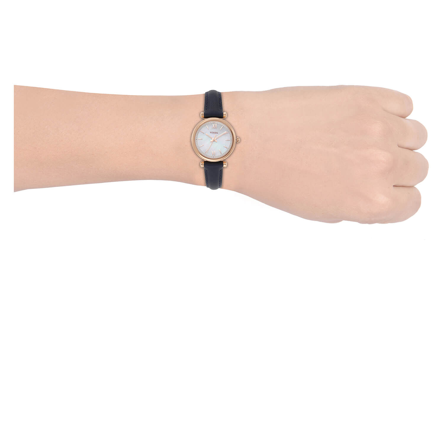 Fossil rose gold mother of pearl watch top