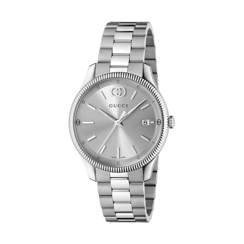 Gucci G-Timeless 38mm Silver Dial Stainless Steel Bracelet Watch image number 0