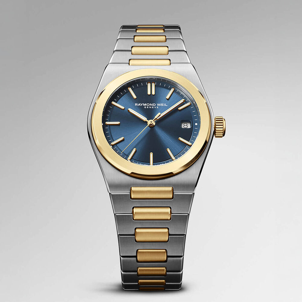 Raymond Weil A.R.T. 38mm Blue Dial Yellow Gold PVD Steel Bracelet Watch
