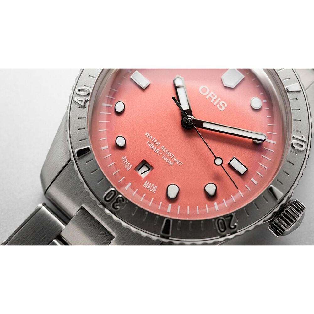 Divers Sixty-Five ‘Cotton Candy’ 38mm Pink Dial Steel Bracelet Watch image number 4