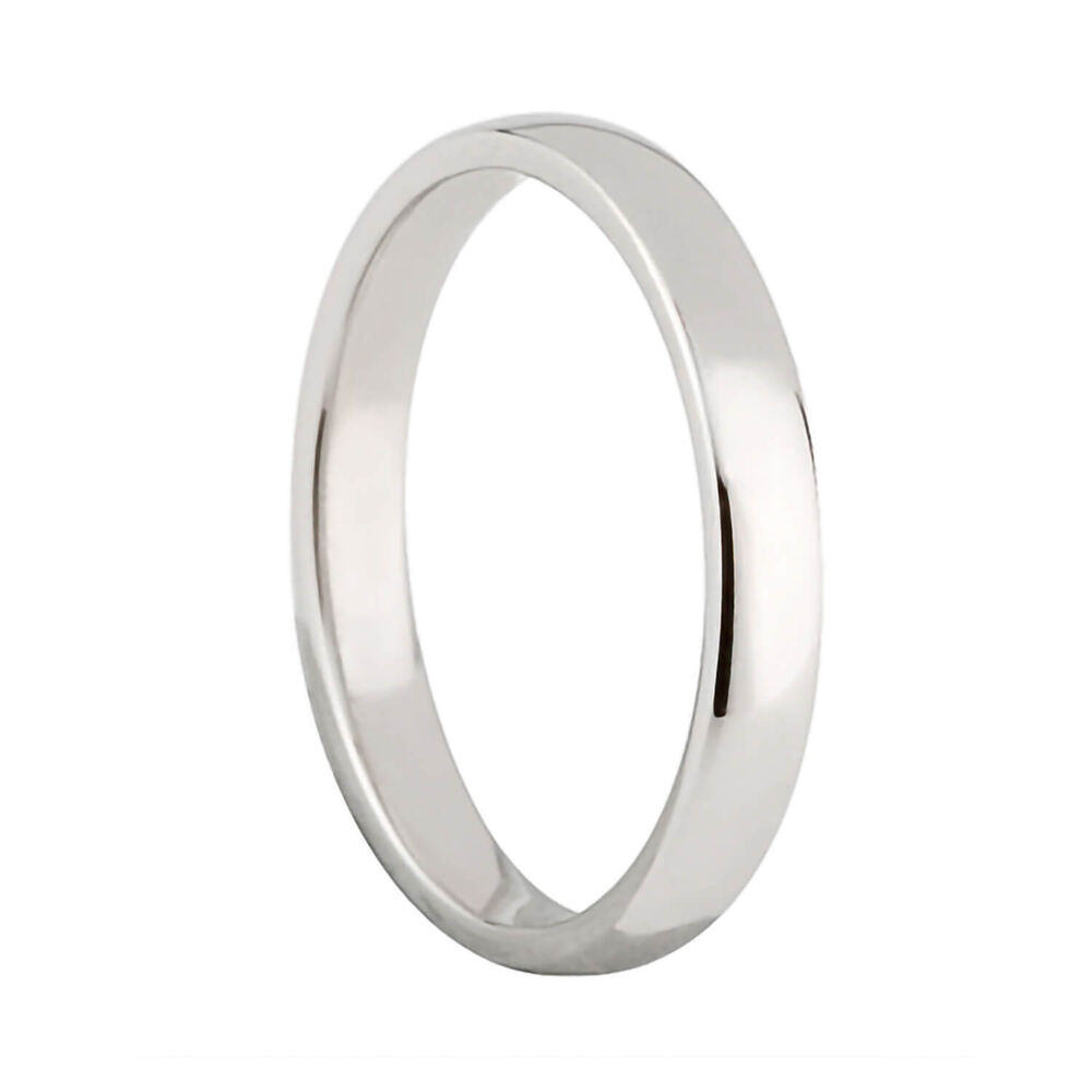 Ladies' platinum 2.5mm classic court wedding ring image number 0