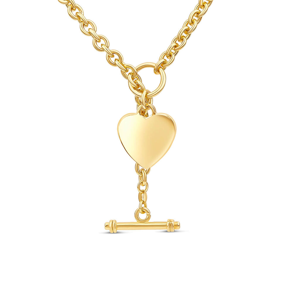 Yellow Gold Plated Sterling Silver Heart Belch Necklet