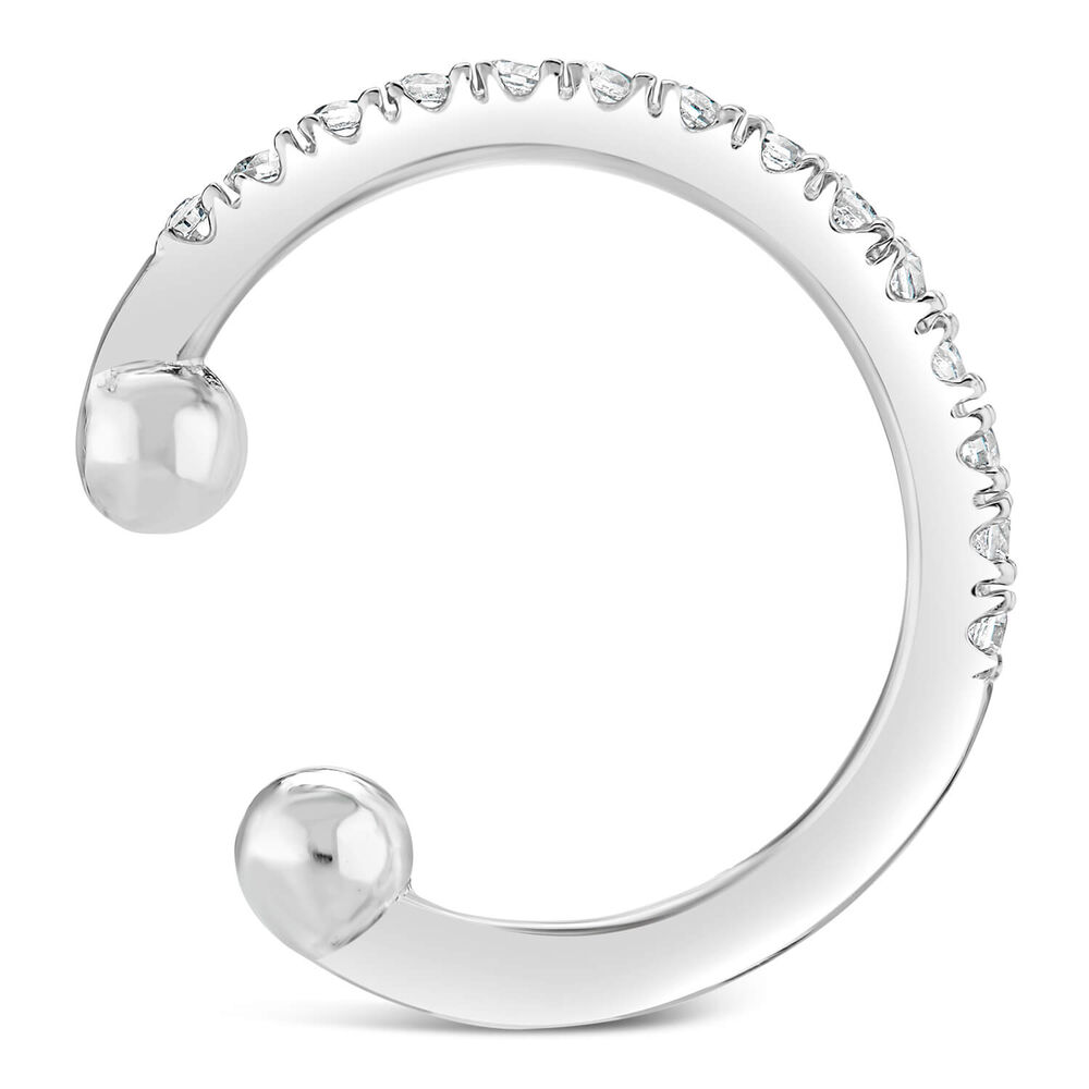 Sterling Silver Cubic Zirconia Single Cuff Earring