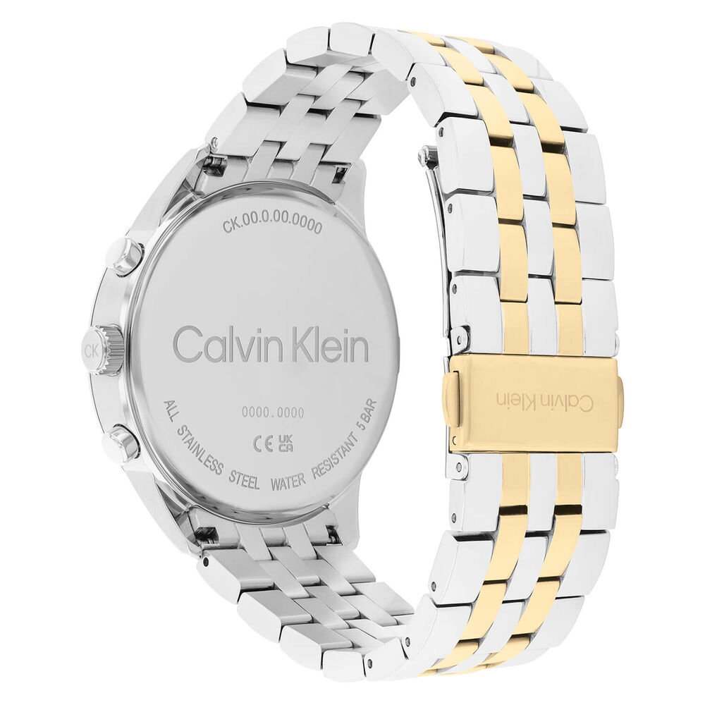 Calvin Klein 44m Black Dial Yellow Gold & Steel Case Watch