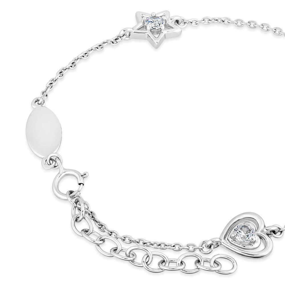 Little Treasure Sterling Silver Cubic Zirconia Children's Charm Bracelet image number 2
