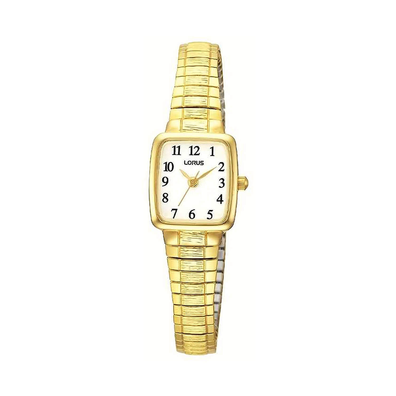Lorus Quartz Ladies 18mm White Dial Gold Expander Watch