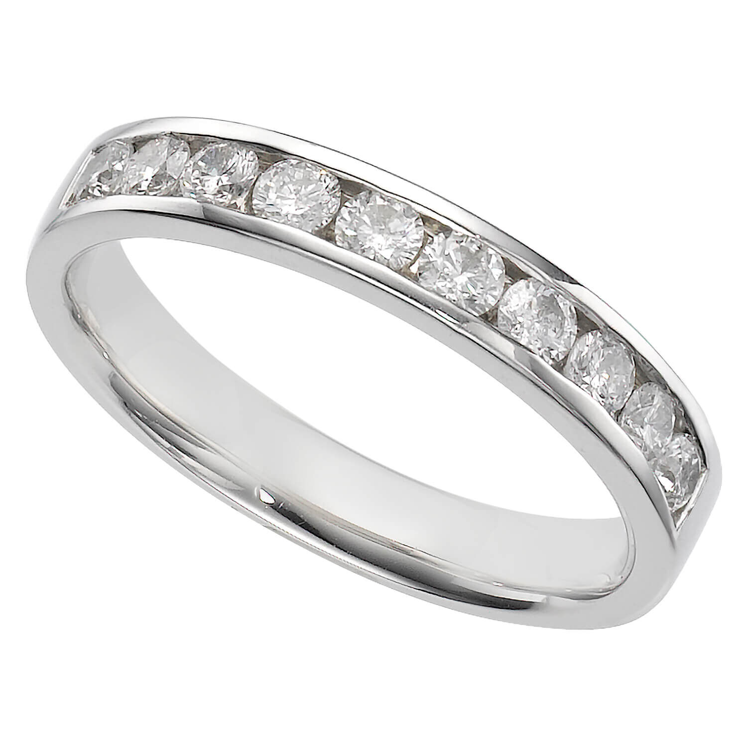 Platinum Emerald Cut Diamond Eternity Band - Nuha Jewelers