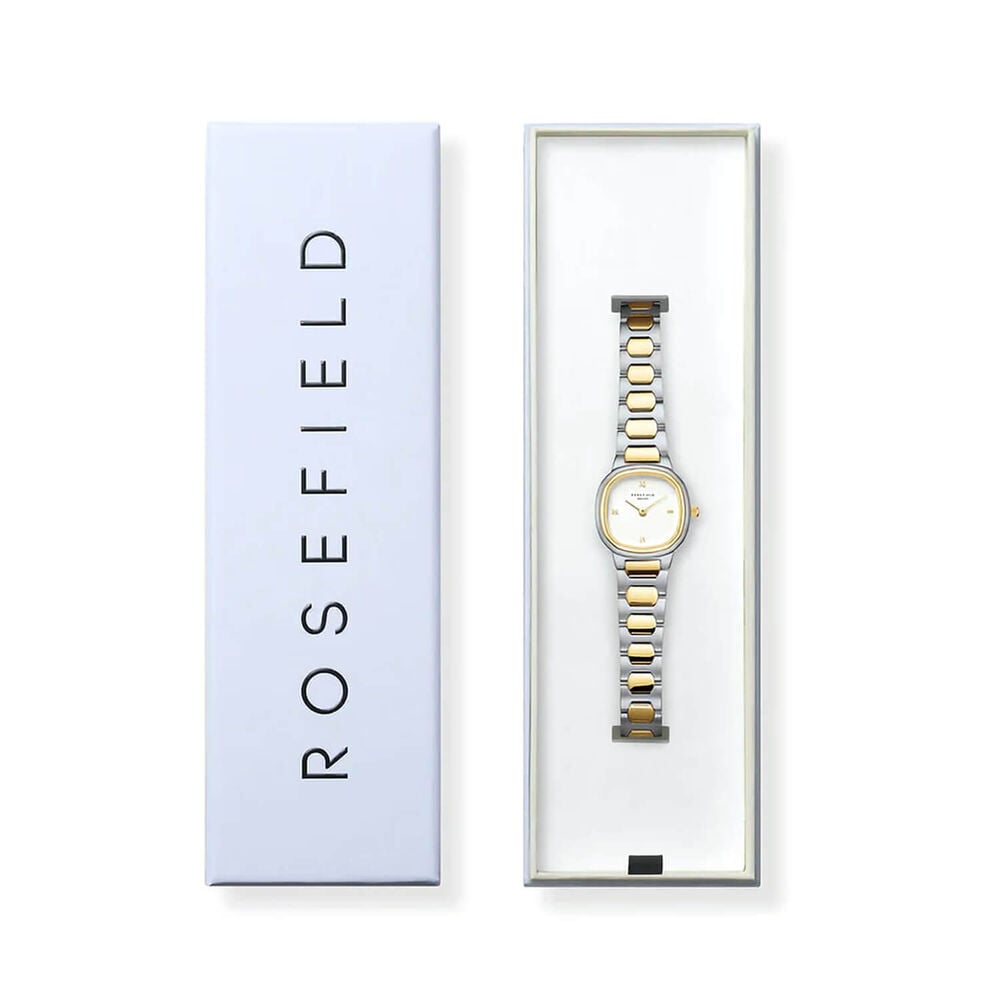 Rosefield Gaia XS 25mm White Dial Two Tone Stainless Steel Bracelet Watch