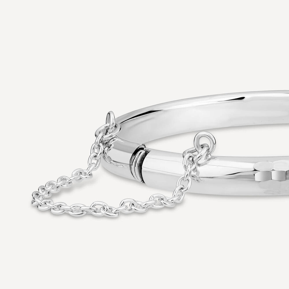 Sterling Silver Diamond Cut Baby Bangle image number 2