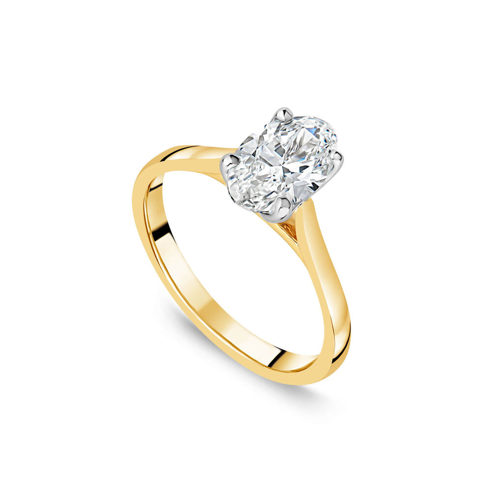 Born 18ct Yellow Gold 1ct Lab Grown Solitaire Oval Diamond Ring