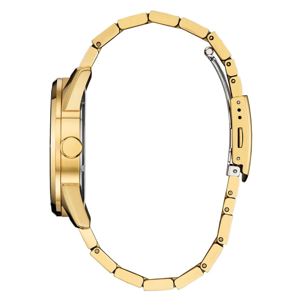 Citizen 42mm Black Dial Yellow Gold Tone Stainless Steel Bracelet Watch