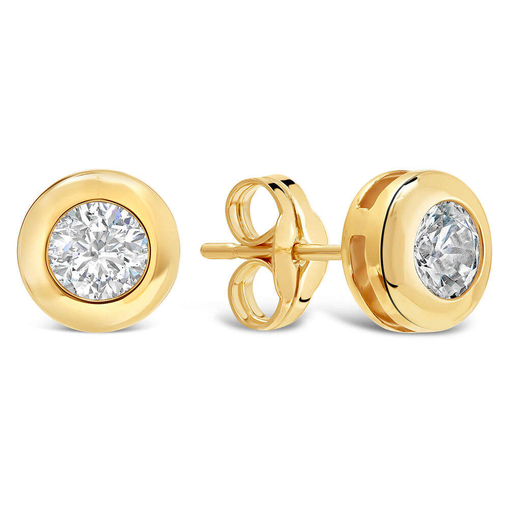 9ct Gold Cubic Zirconia Stud Earrings image number 1