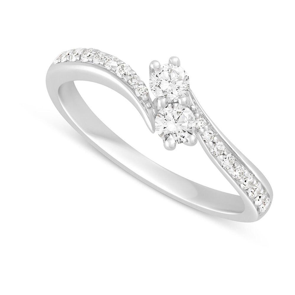 9ct White Gold 0.50 Carat Diamond Twist Ring image number 0