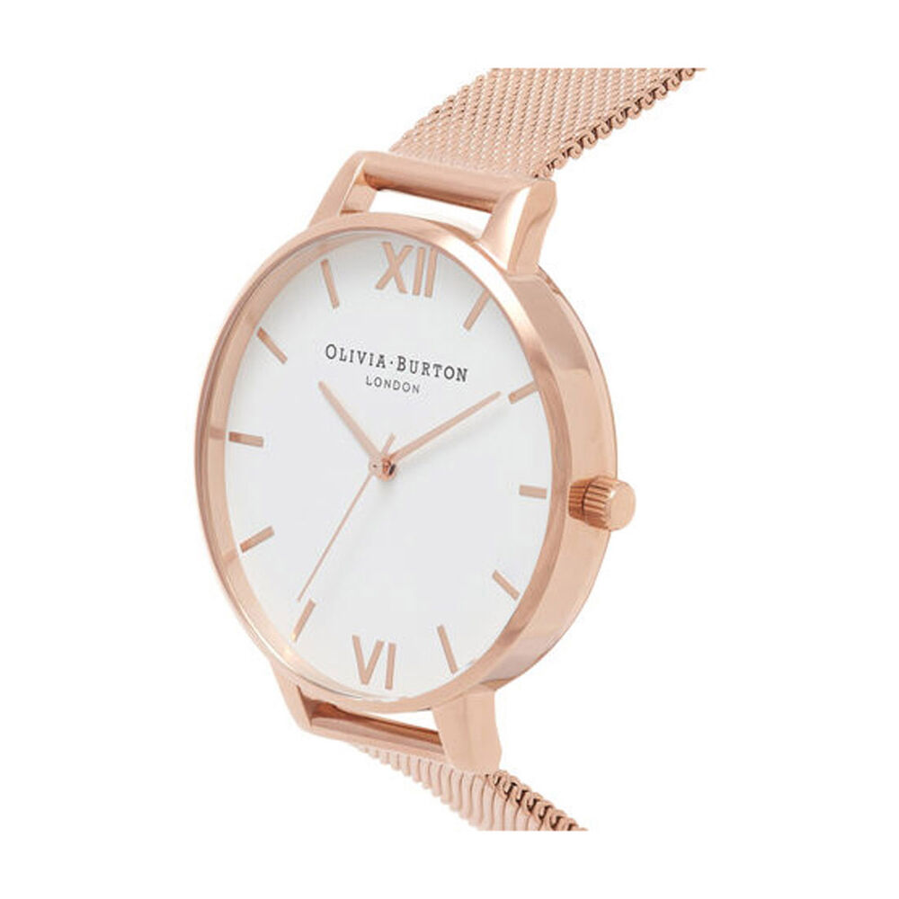 Olivia Burton Big Dial Rose Gold Mesh Ladies Watch image number 1
