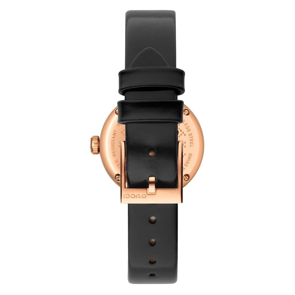 Gucci Diamantissima Ladies' Rose Gold-tone and Black Leather Strap Watch image number 9
