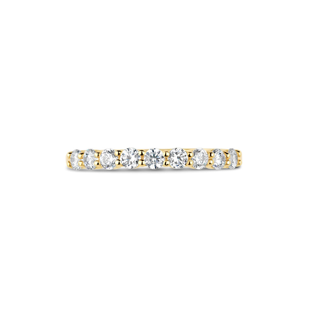 9ct Yellow Gold Nine Stone Cubic Zirconia Eternity Ring