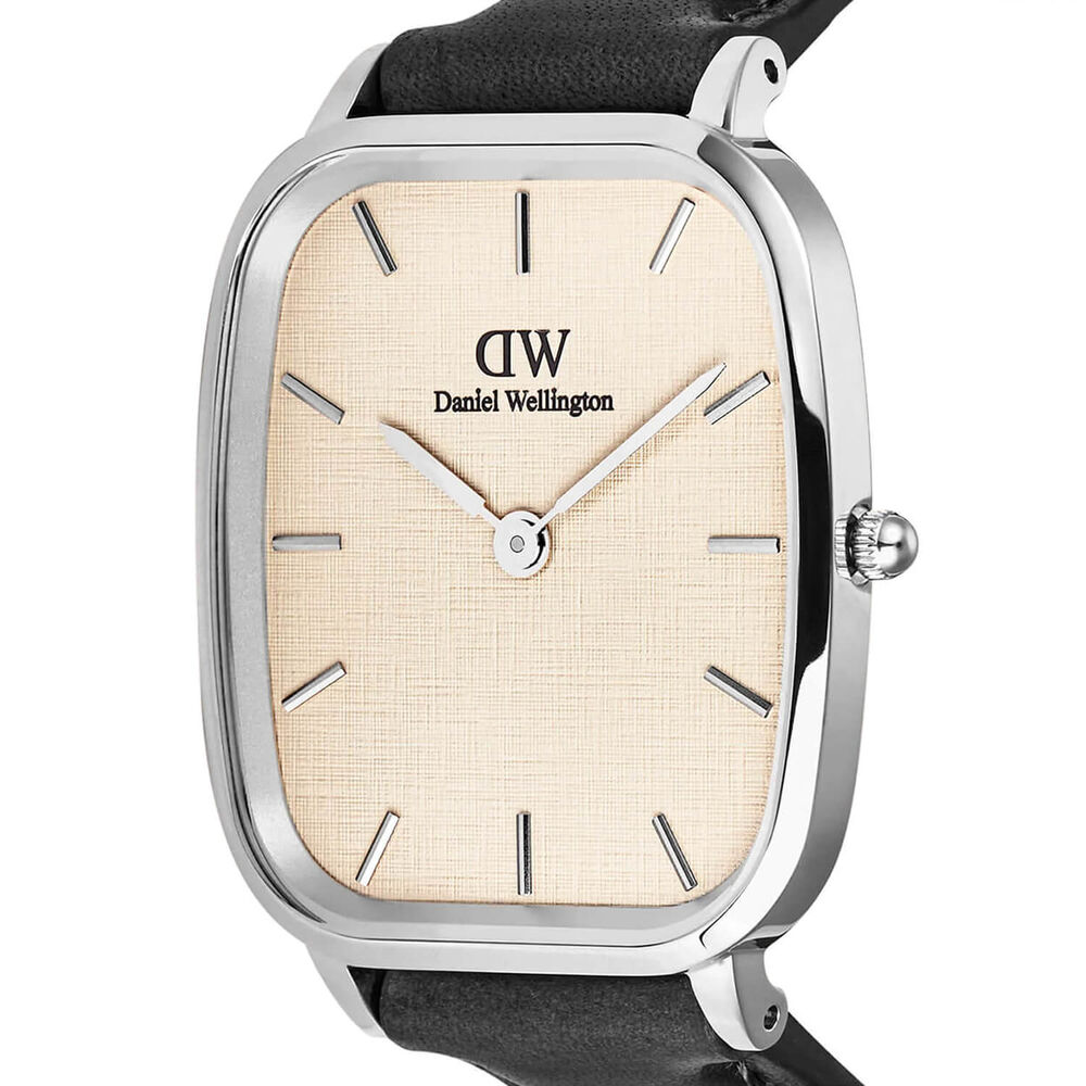Daniel Wellington Marlon Sheffield Linen Silver 32x36.3mm Dial Leather Strap Watch image number 1