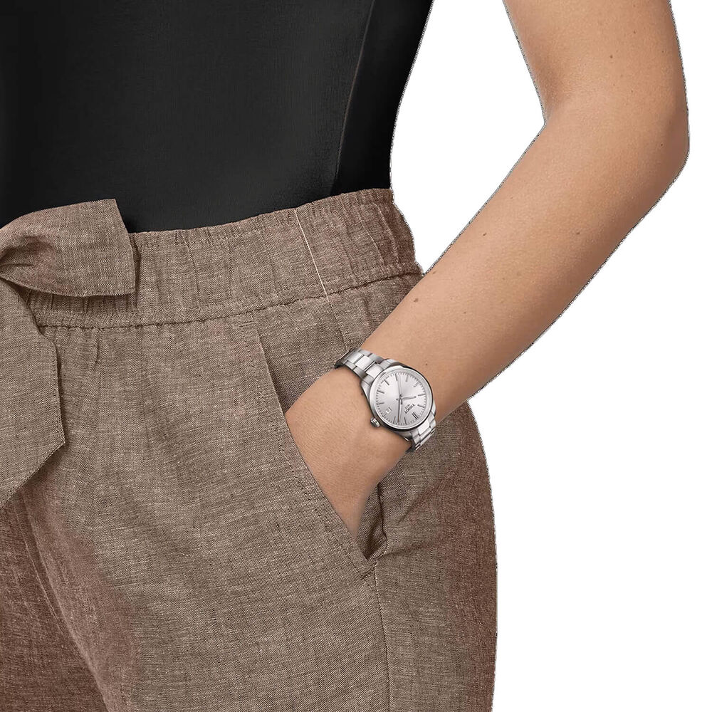 Tissot PR100 34mm Silver Dial Steel Case Bracelet Watch image number 3
