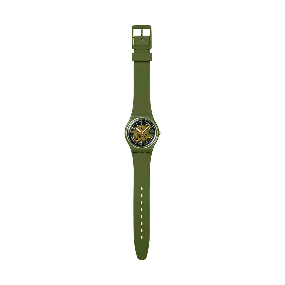 Swatch Thru The Greenery 34mm Green Dial Strap Watch image number 2