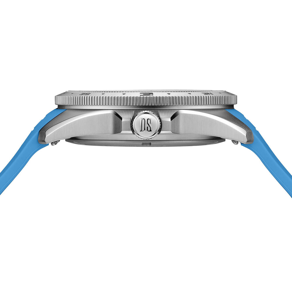 Certina DS-X GMT 41mm White Dial Turqoise Blue Rubber Strap Watch