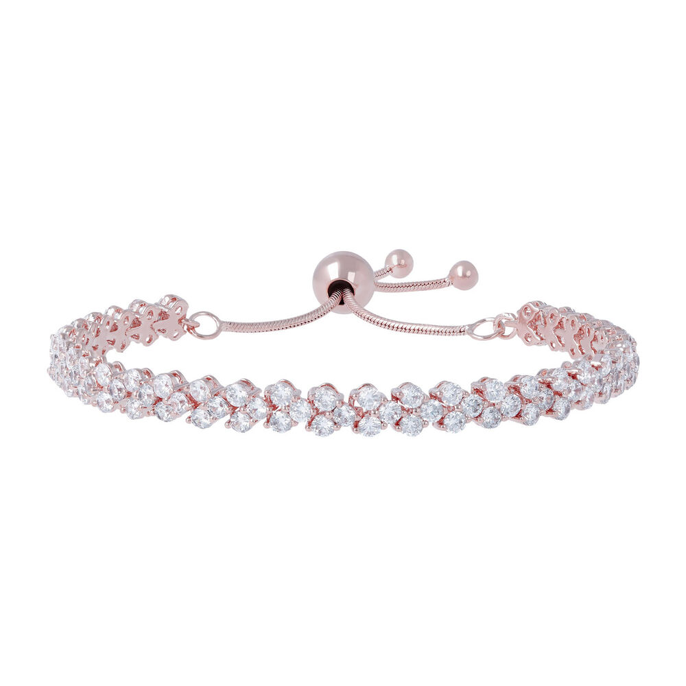 Bronzallure Altissima 18ct Rose Gold-plated Friendship Tennis Bracelet