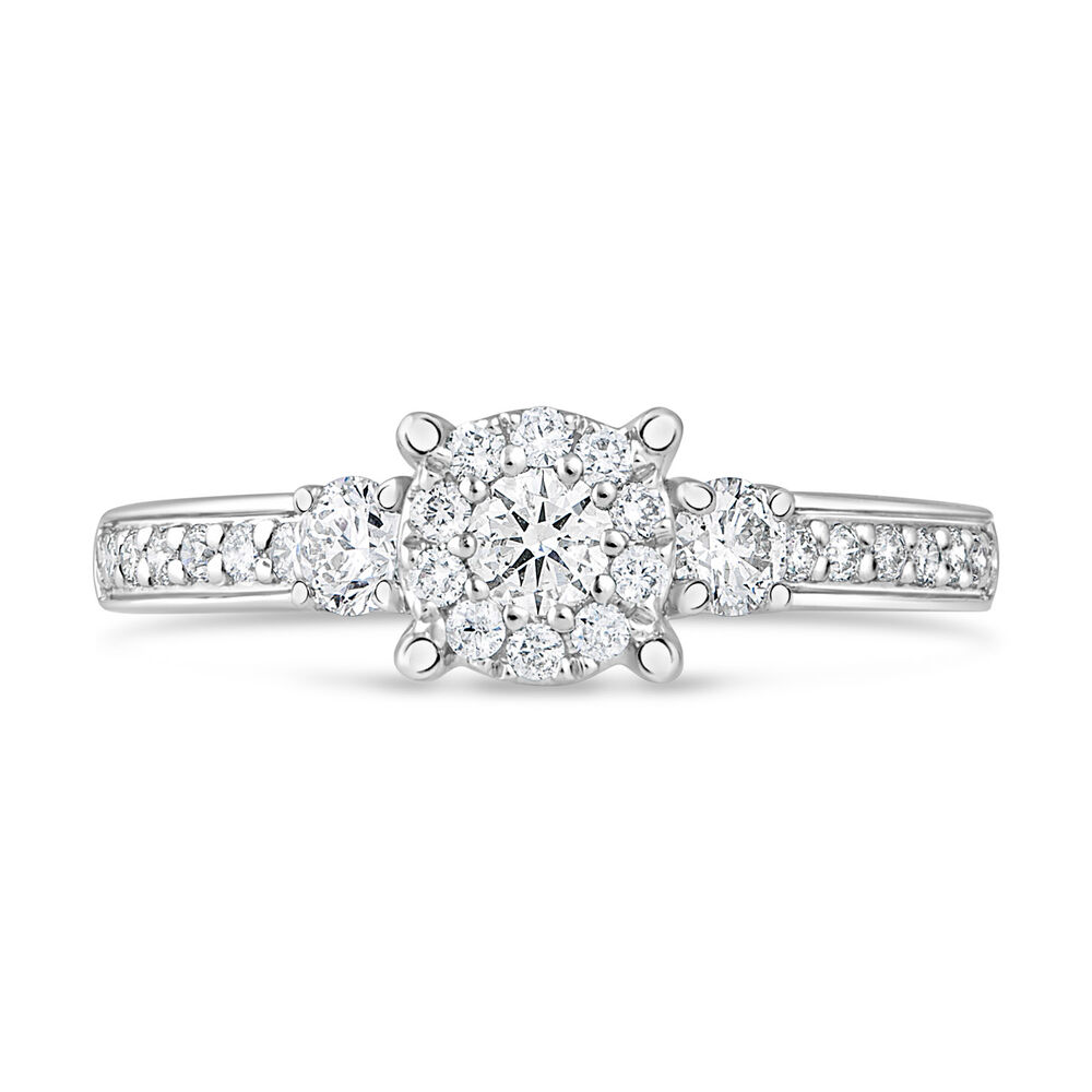 Special Price - 9ct White Gold 0.50ct Diamond Cluster Ring