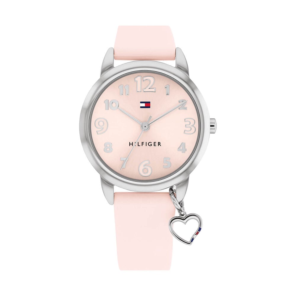 Tommy Hilfiger Girls 34mm Pink Dial Silicone Strap Watch