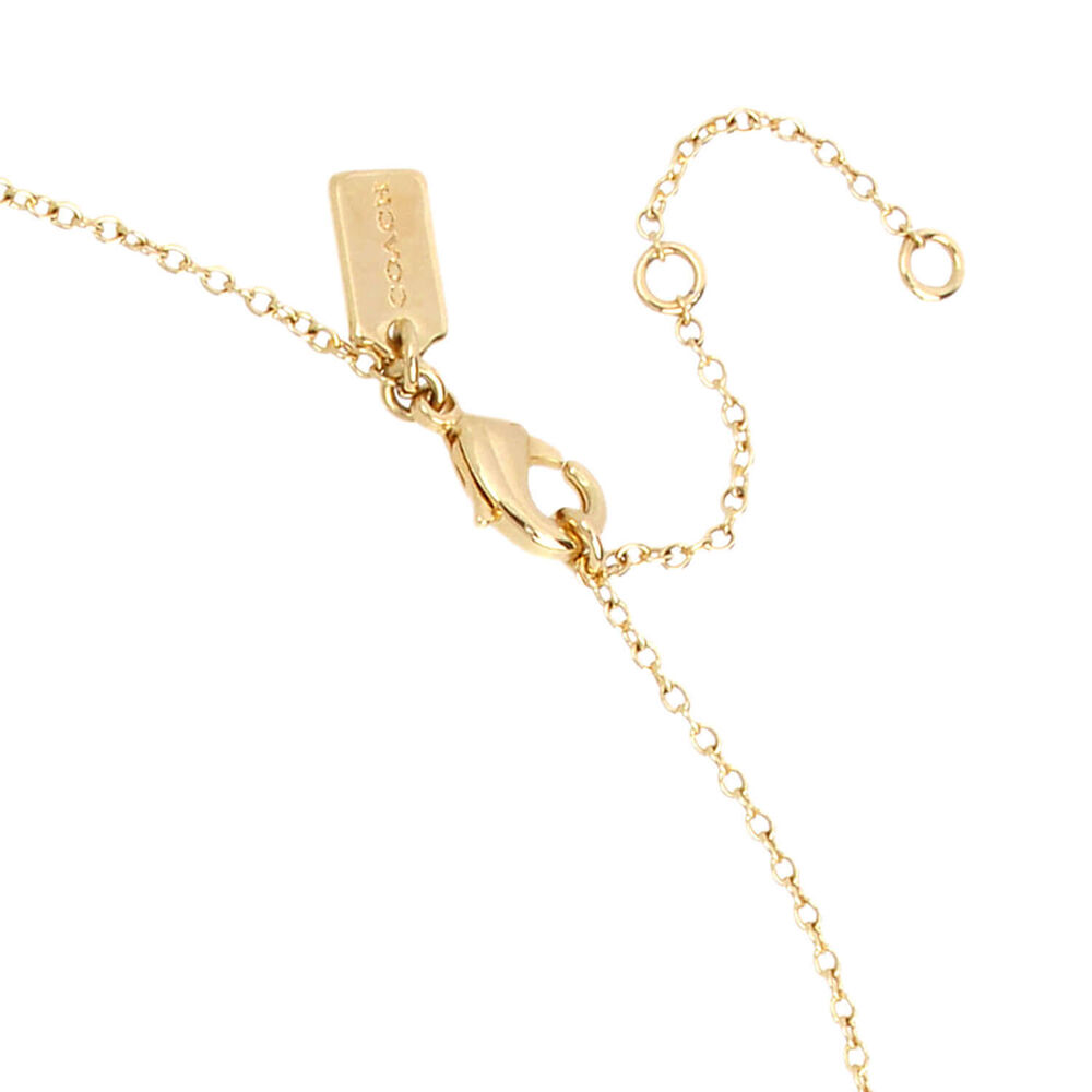 Coach Gold Tone Brass Signature C Starter Necklace