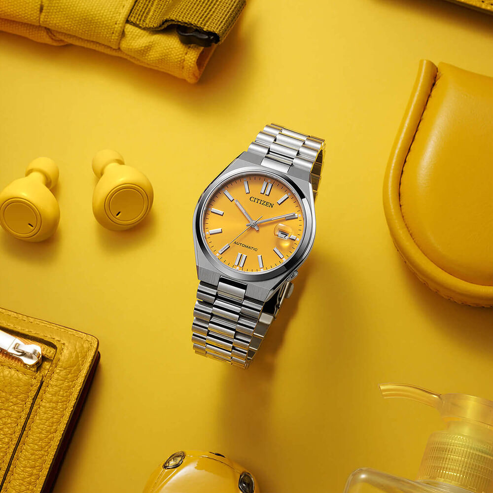 Citizen Tsuyosa 40mm Yellow Dial Steel Case Bracelet Watch image number 4