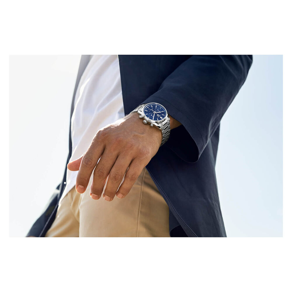 TAG Heuer Carrera Chronograph 42mm Blue Dial Stainless Steel Bracelet Watch image number 4