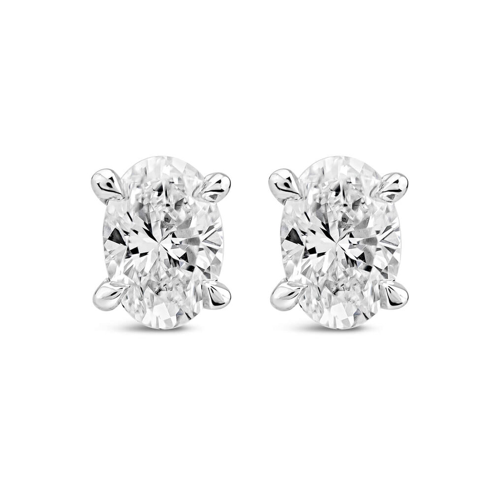 18ct White Gold Lab Grown 0.40ct Diamond Oval Stud Earrings
