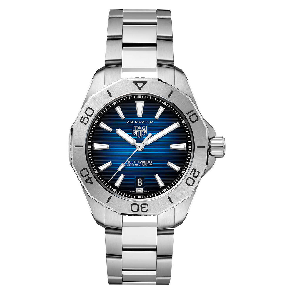 TAG Heuer Aquaracer Professional 200 Automatic 40mm Blue Smokey Dial Steel Case Bracelet Watch