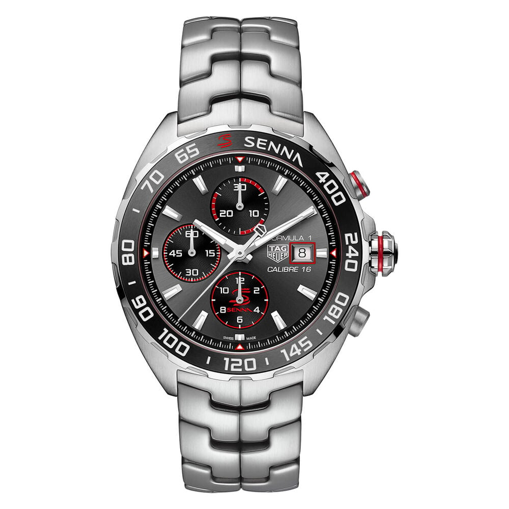 TAG Heuer Formula 1 Senna Special Edition 43mm Anthracite Chronograph Dial  Bracelet Watch