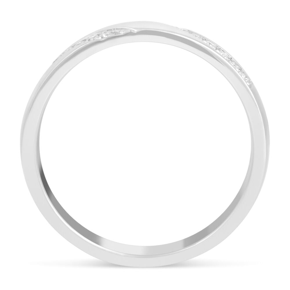 Ladies' 9ct White Gold Diamond Wave 3mm Wedding Ring image number 2