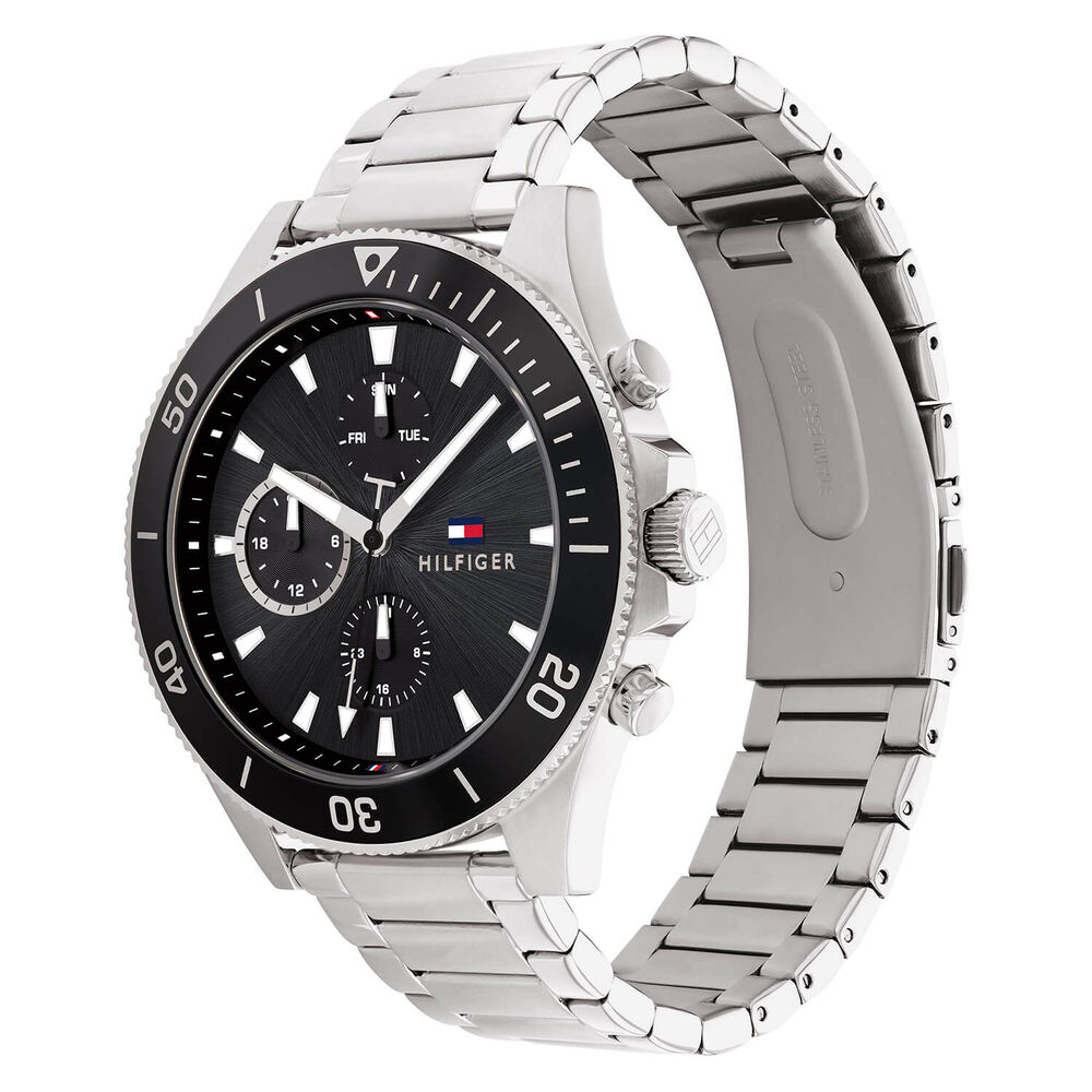Tommy Hilfiger 46mm Stainless Steel Case Black Dial Bracelet Watch