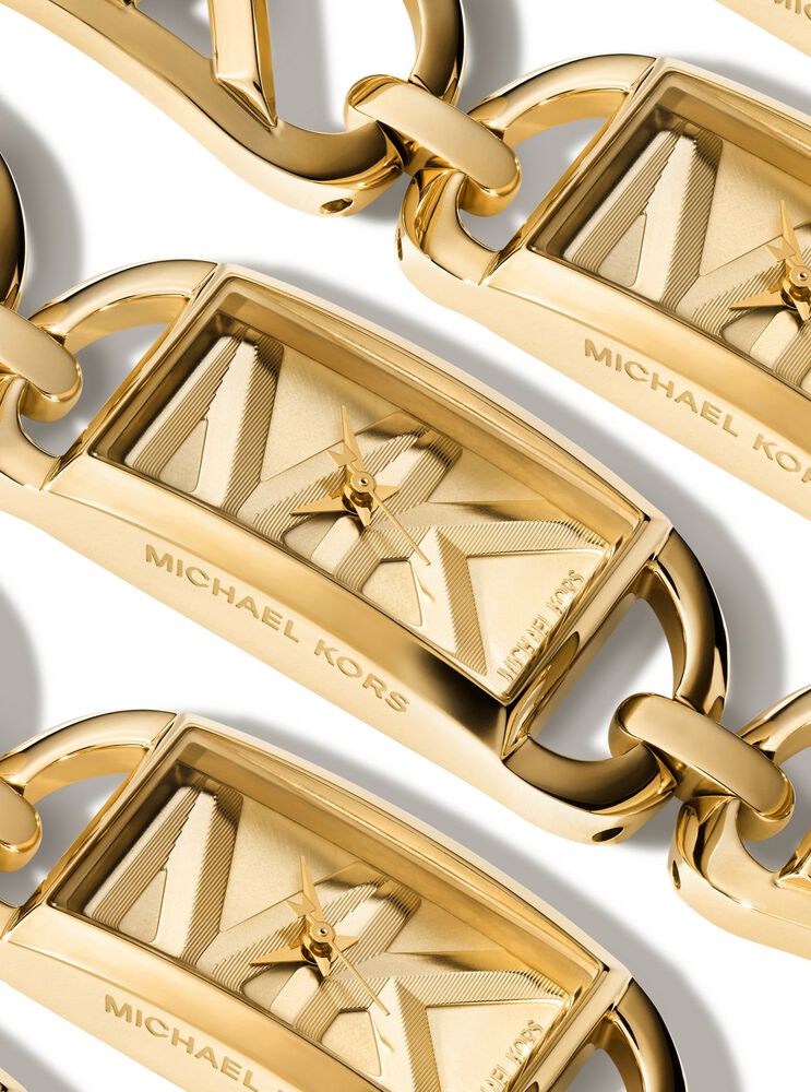 Michael Kors Empire 30mm Yellow Gold Logo Dial Yellow Gold IP Case Watch image number 3