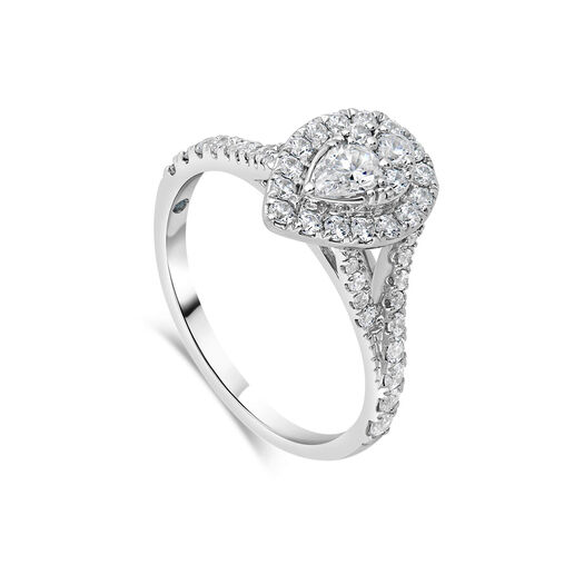 Kathy de Stafford 18ct White Gold Pear Diamond Cluster Ring