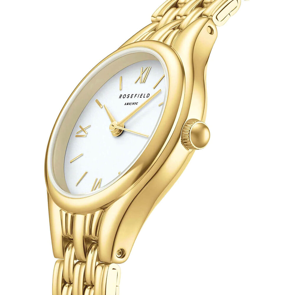 Rosefield Muse 26mm White Dial Gold Tone Stainless Steel Bracelet Watch