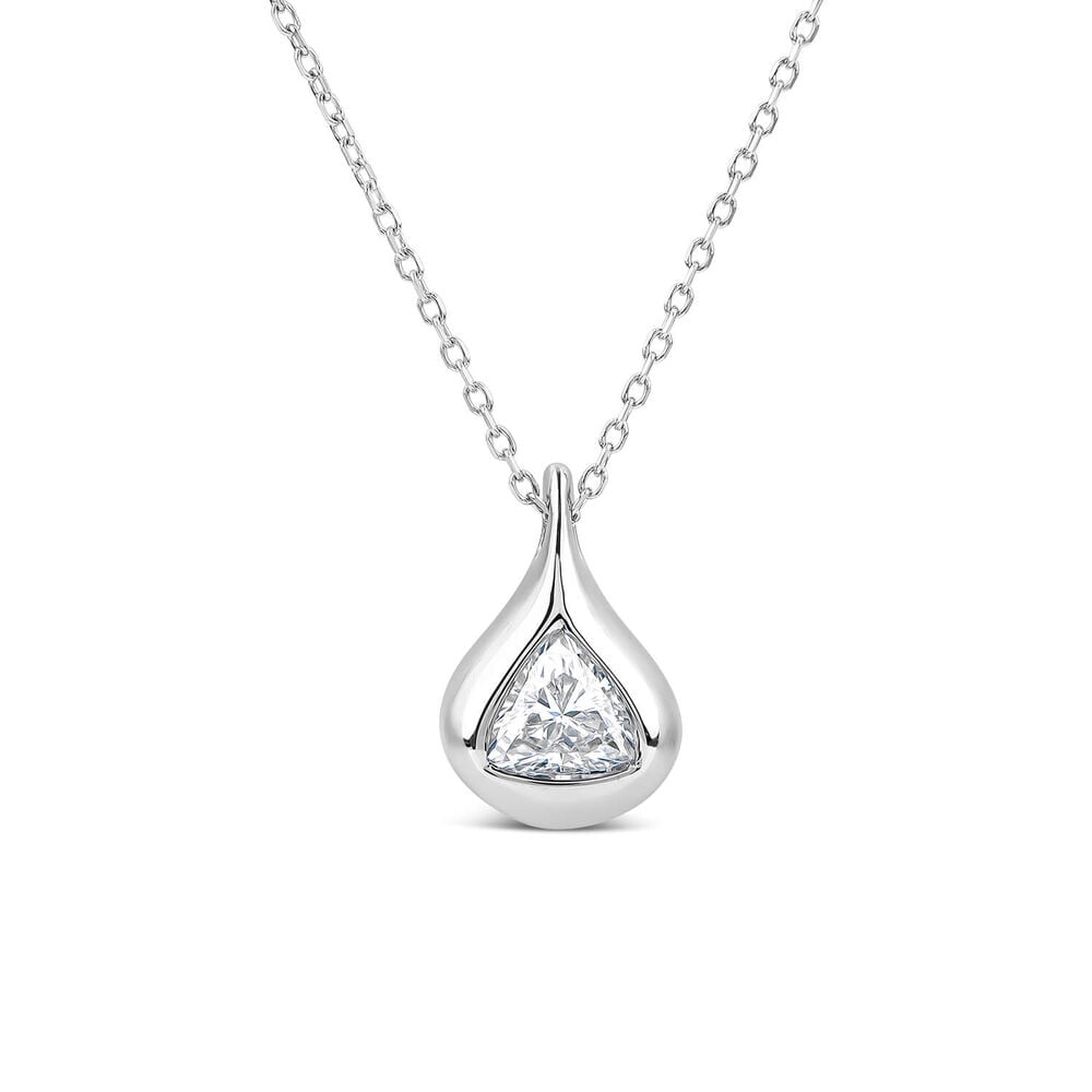 Born Orbit 9ct White Gold Lab Grown 0.50ct Trillion Cut Diamond Pendant