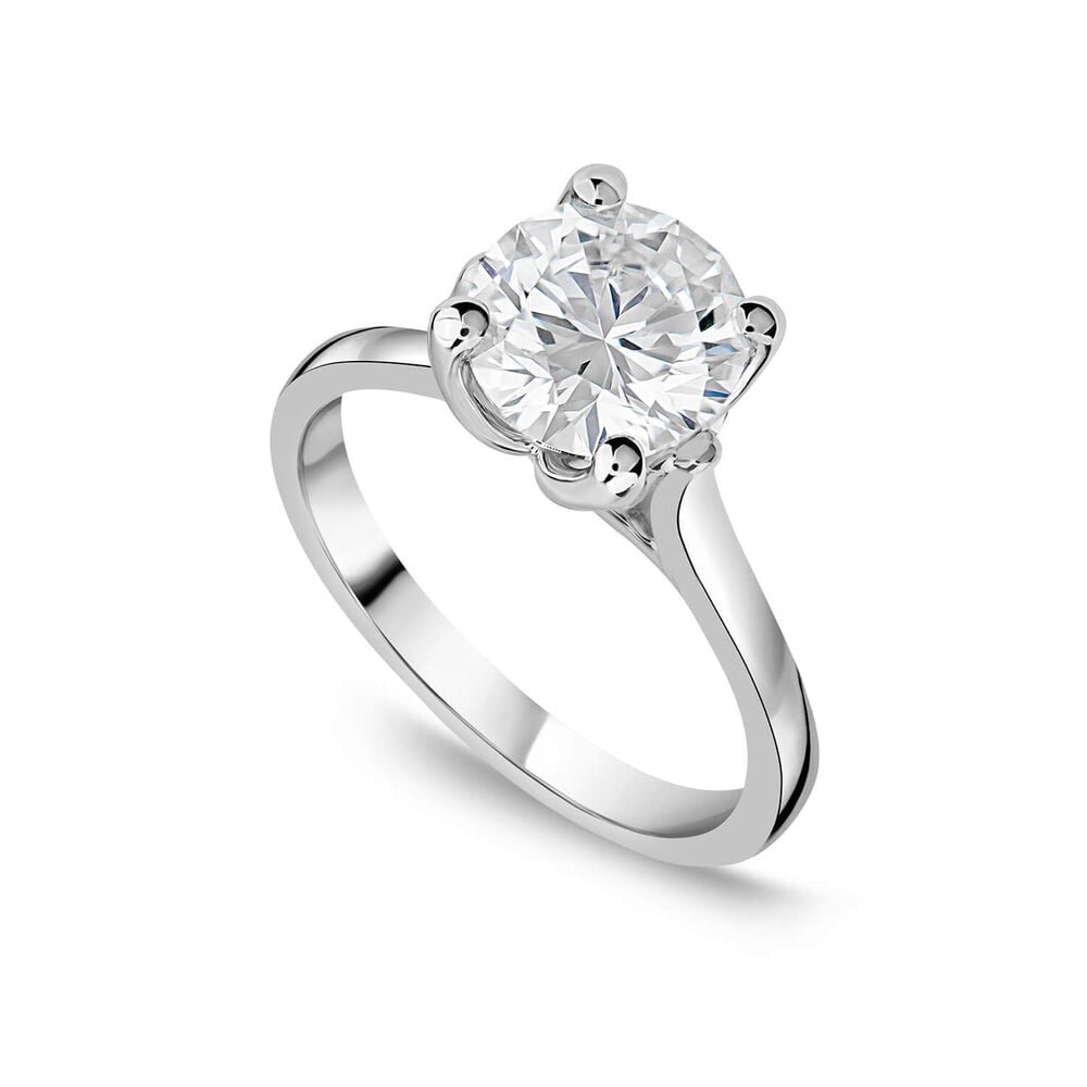 Born Platinum Lab Grown 2ct Round Solitaire Diamond Ring image number 0