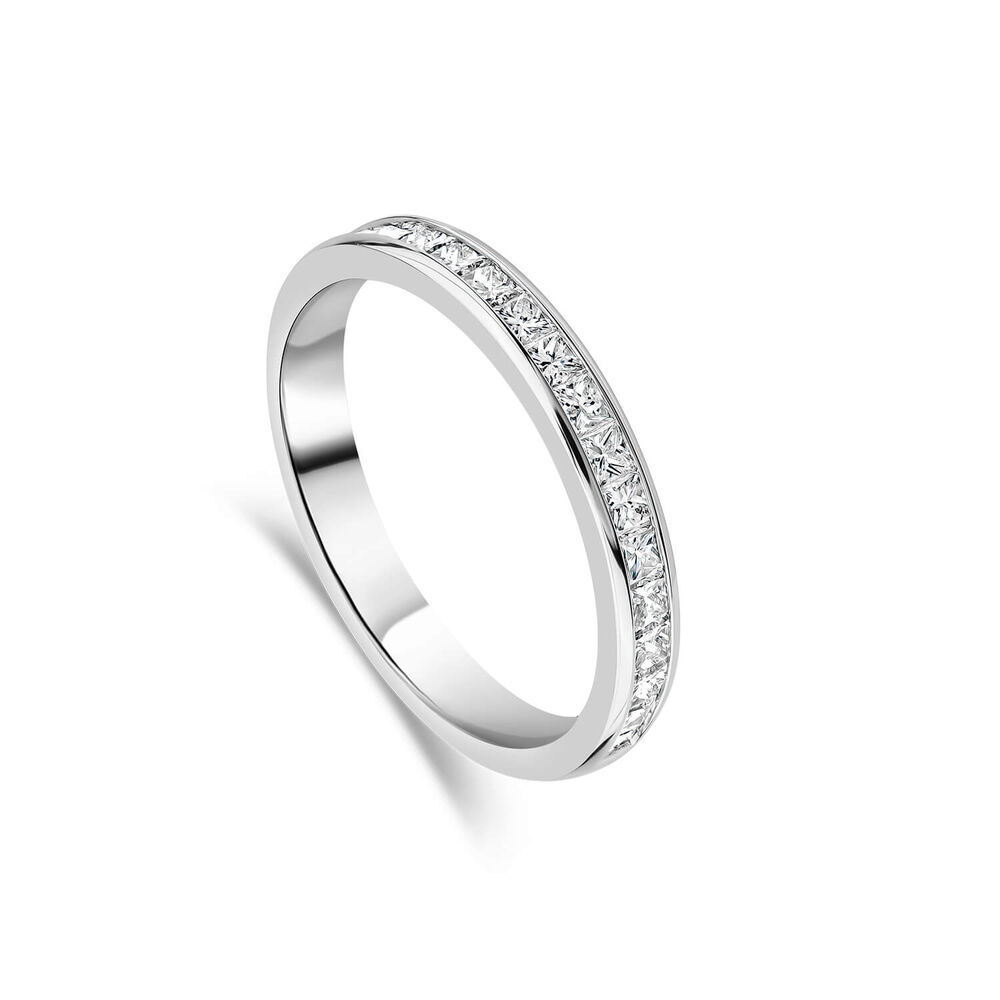 Platinum 2.5mm 0.45ct Princess Cut Diamond Channel Set Wedding Ring- (Special Order)