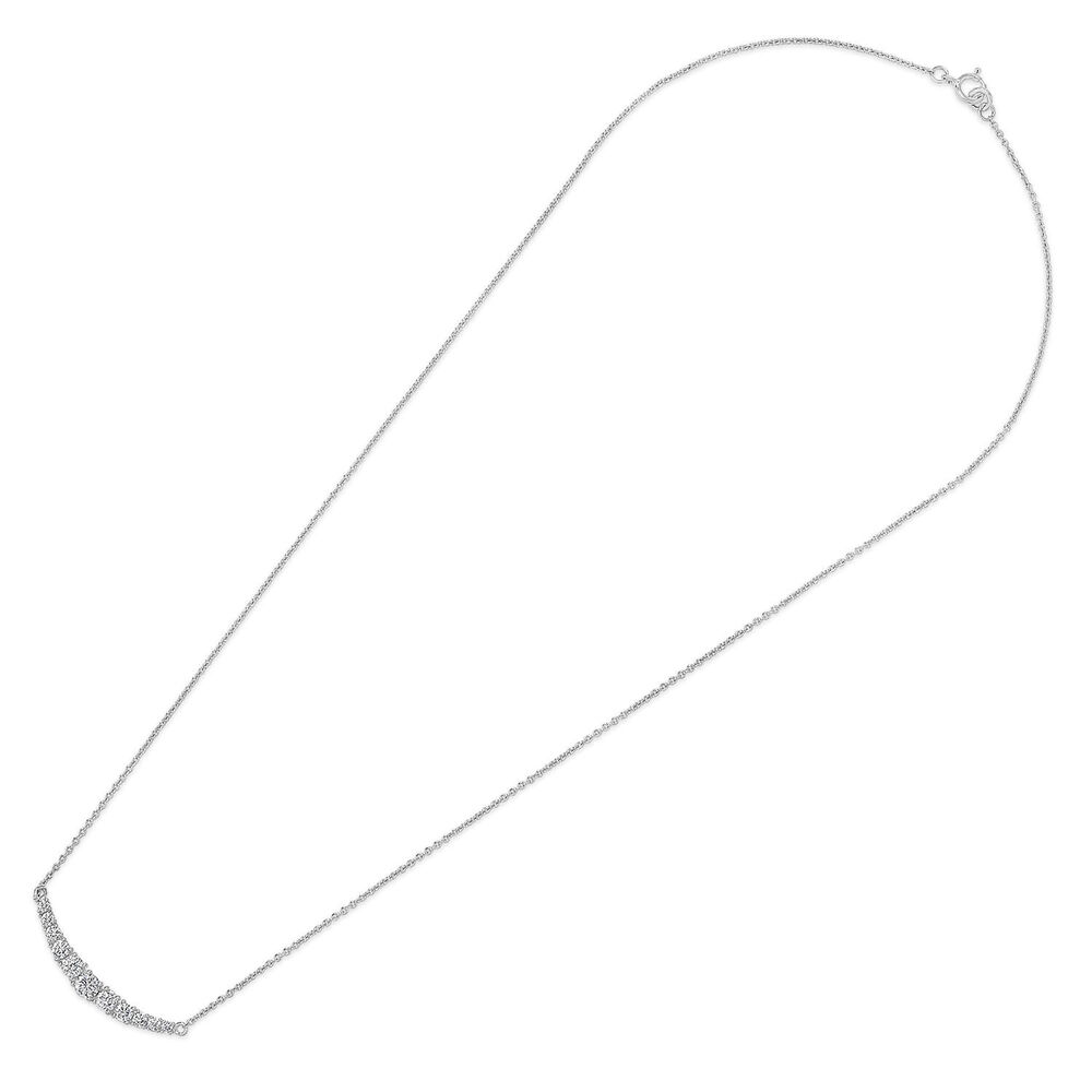 Sterling Silver Graduated Cubic Zirconia Hammock Necklet image number 3