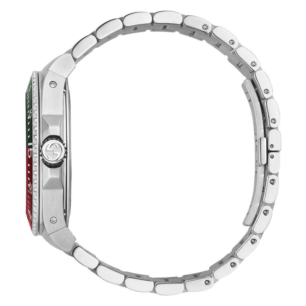 Gucci Dive 45mm Green Dial Multi Colour Steel Case Bracelet Watch image number 2