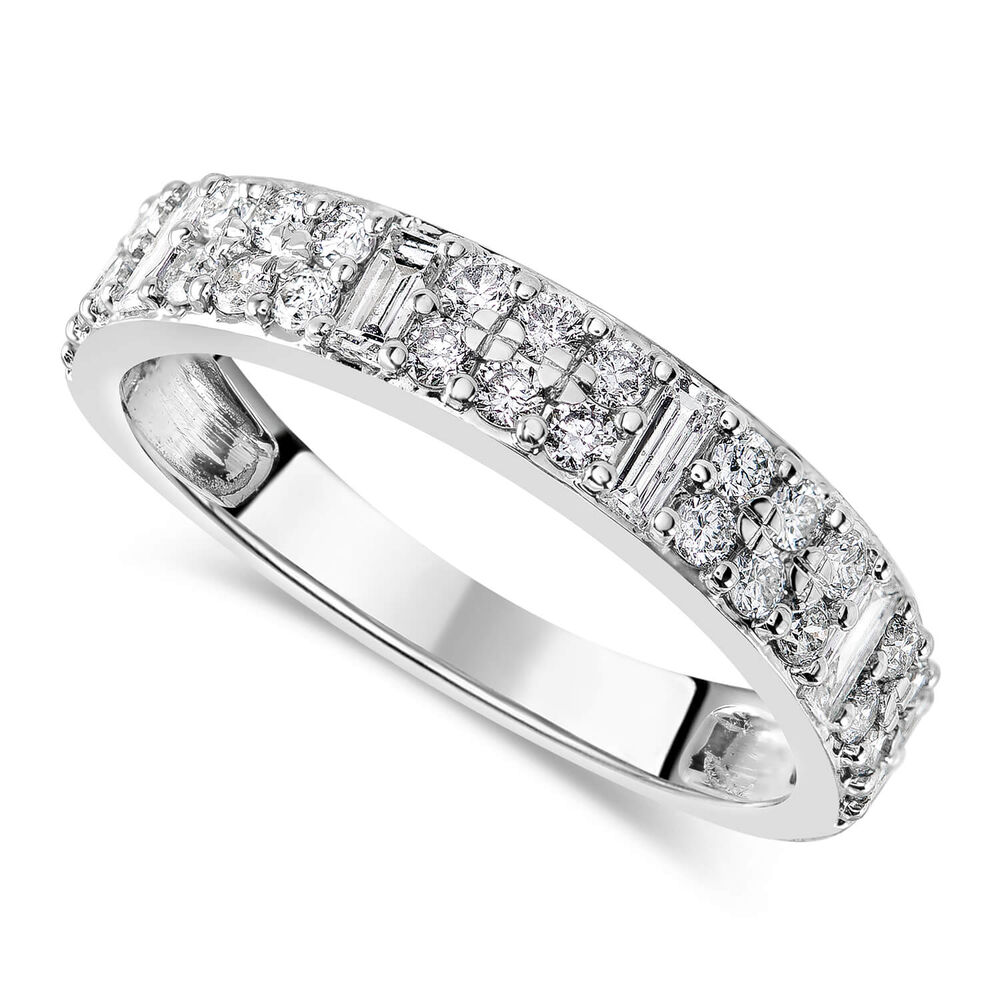 18ct White Gold 0.50ct Diamond Baguette Ring image number 0