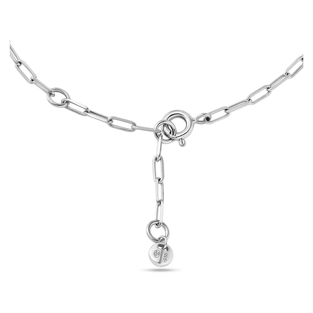 Michael Kors Statement Cubic Zirconia Sterling Silver Logo Link Chain Bracelet